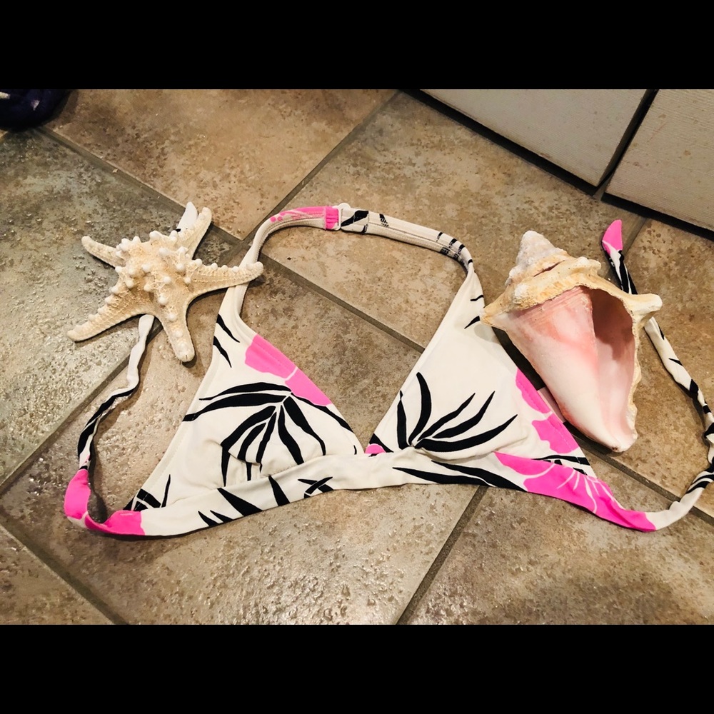 bikini top sexy neon pink swim suit Hawaiian